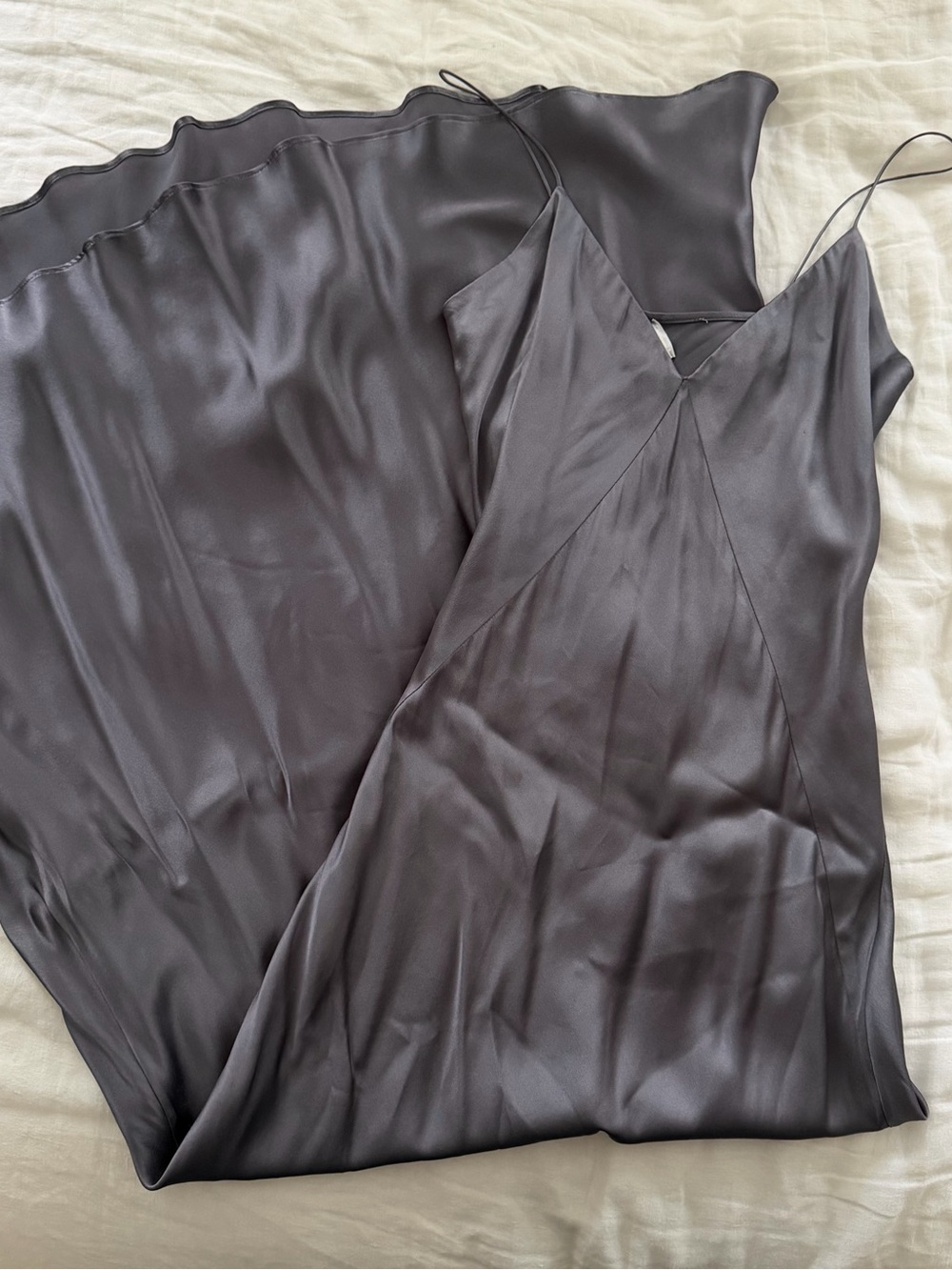 Gorgeous 100% silk grey/blue dress
